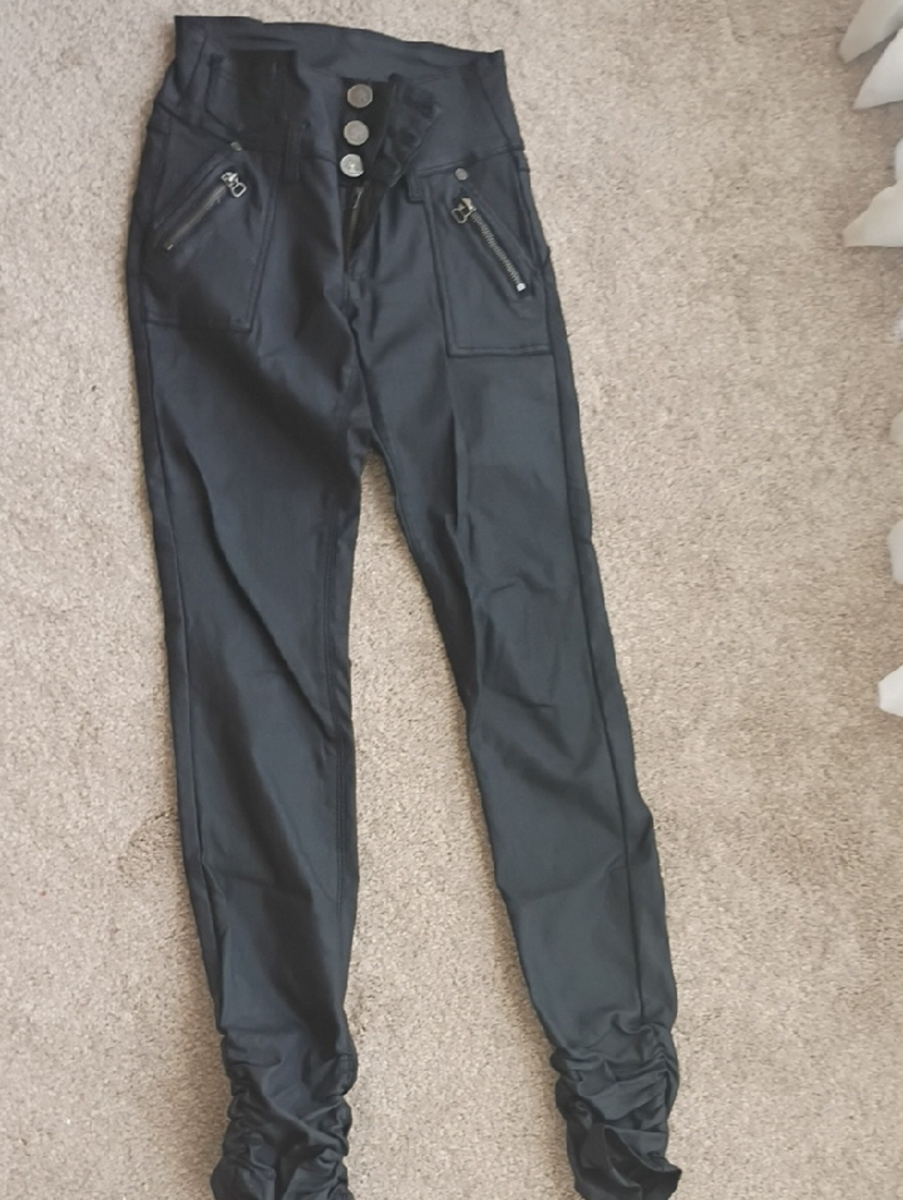 Pink Floyd Black High-Waist Zip Pocket Jogger Pants Y2K